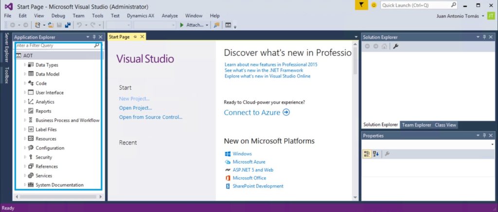 Visual Studio 2015 Microsoft Dynamics AX AX7