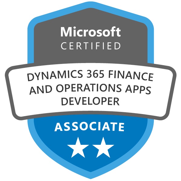 Microsoft Certified Dynamics 365 Finance and Operations Developer Associate
