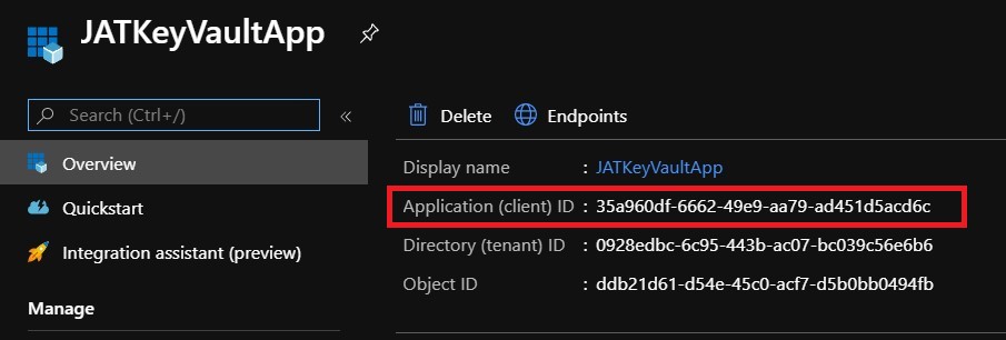 Id aplicación en registro de aplicaciones de azure active directory