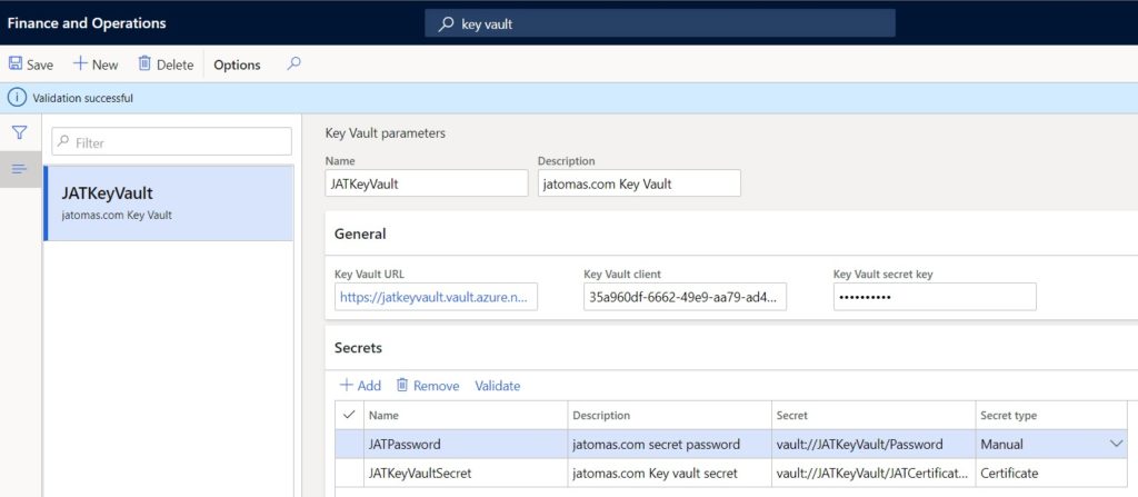 Configurar secreto manual en dynamics 365 finance