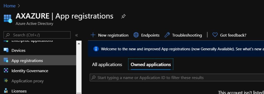 Crear registro de aplicaciones de Azure Active Directory