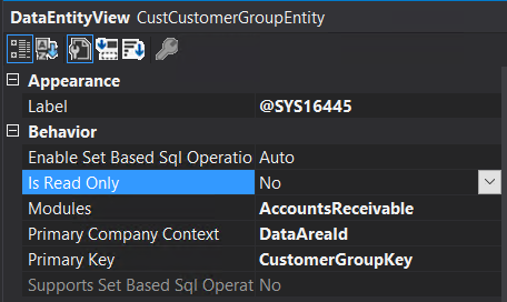 Visual Studio properties - Is Read Only = No