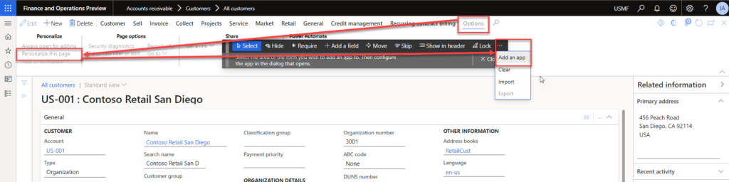 Embed power app in Microsoft Dynamics 365 Finance and Operations apps