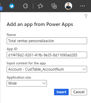 Fill power app info in dynamics 365 finance and operations