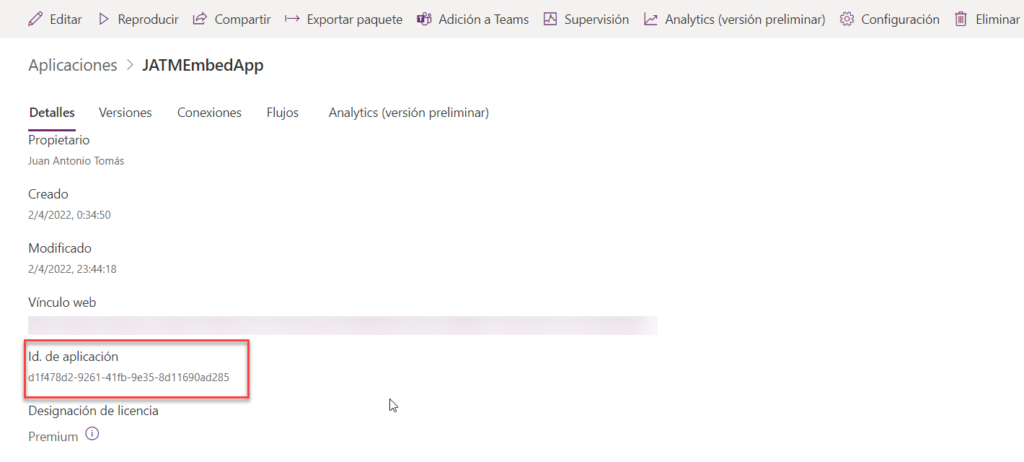 Power app details - Microsoft power platform