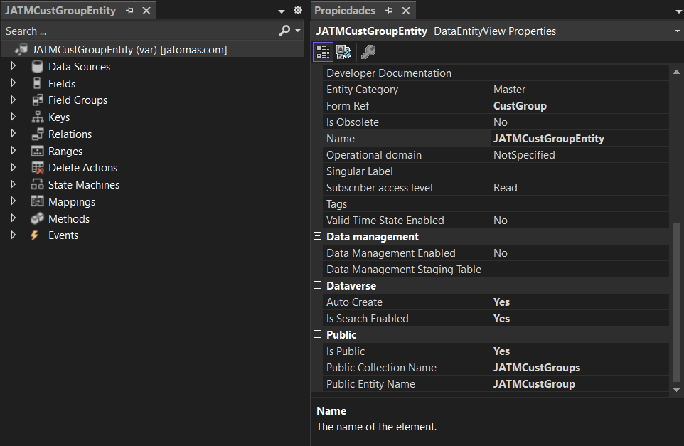 Propiedad dataverse auto create en dynamics 365 finance and operations apps